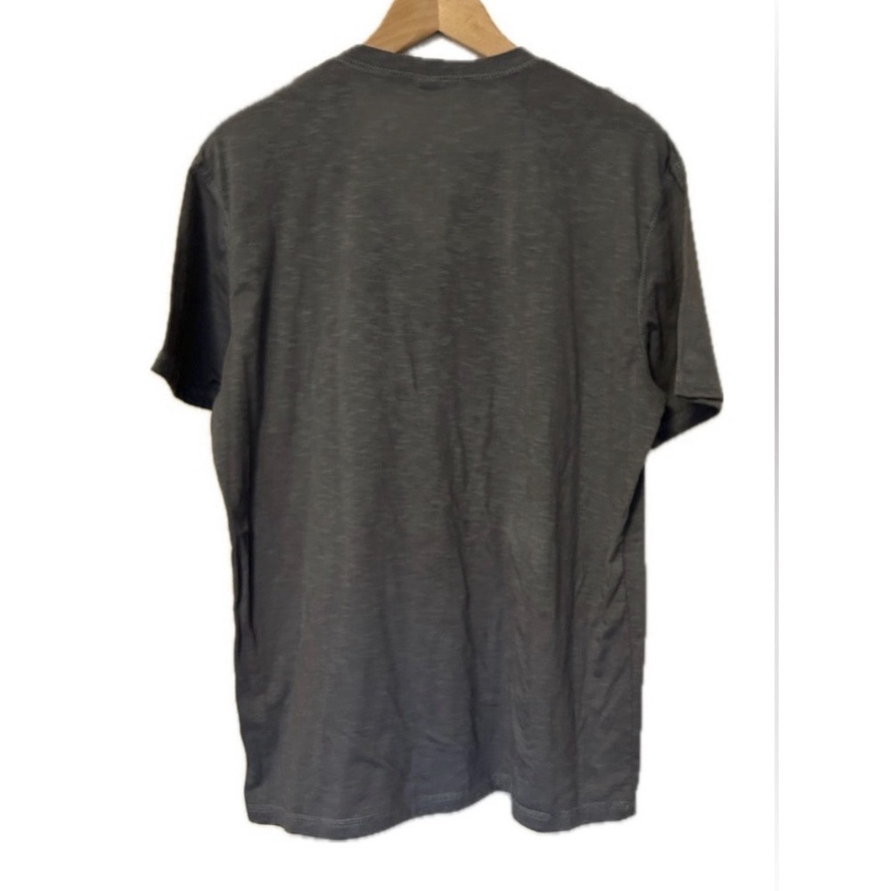 Blue/Gray Solid Henley T-Shirt Jersey Knit 3-Button Short Sleeve Men's Size L - Picture 4 of 7